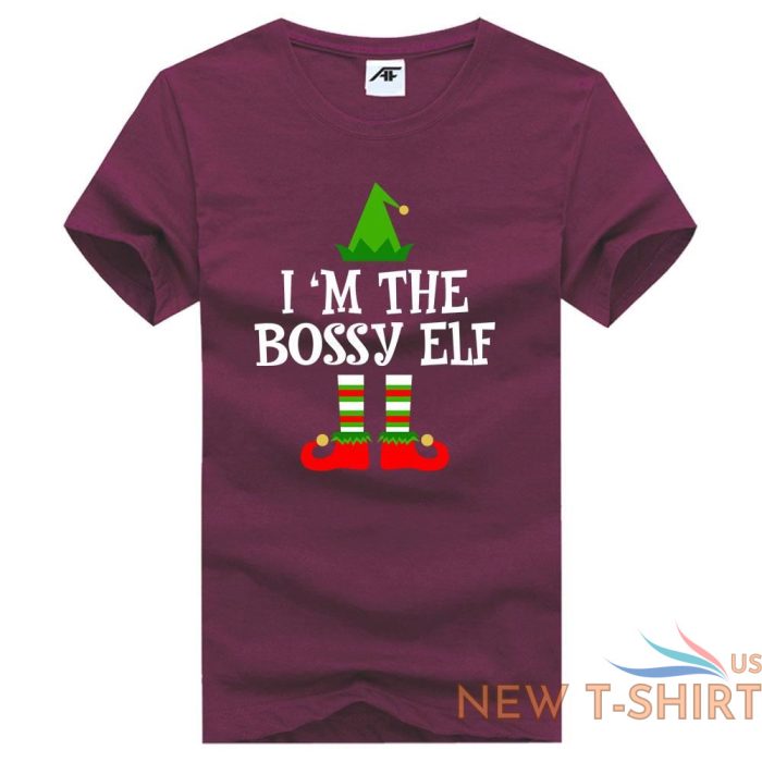 christmas bossy elf printed mens boys t shirt funny novelty party wear top tees 1.jpg
