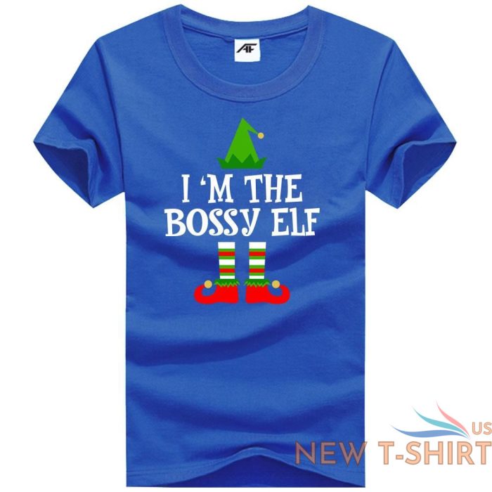 christmas bossy elf printed mens boys t shirt funny novelty party wear top tees 2.jpg