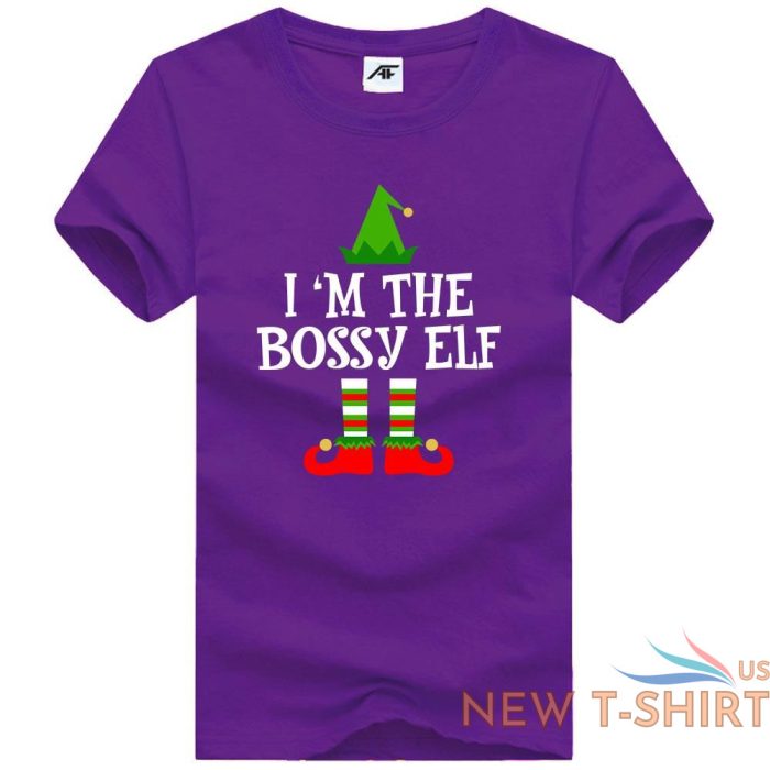 christmas bossy elf printed mens boys t shirt funny novelty party wear top tees 4.jpg