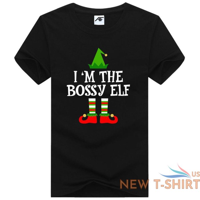 christmas bossy elf printed mens boys t shirt funny novelty party wear top tees 5.jpg
