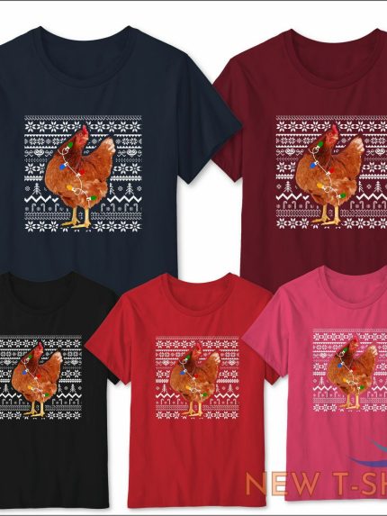 christmas chicken unisex funny t shirt poultry decorations xmas gift 2021 tees 1.jpg