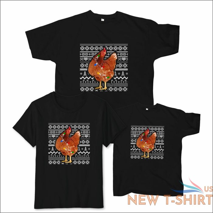 christmas chicken unisex funny t shirt poultry decorations xmas gift 2021 tees 3.jpg
