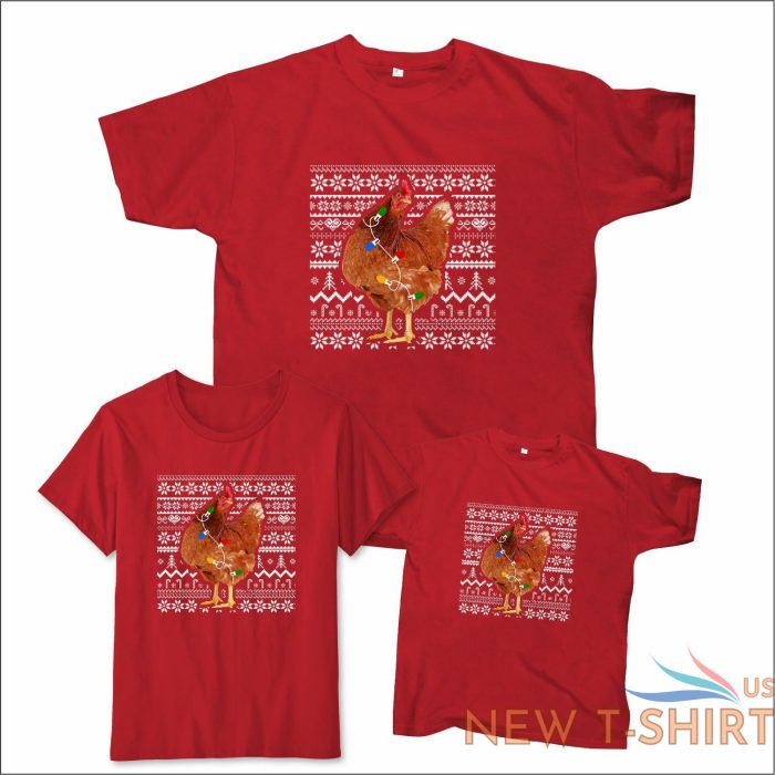 christmas chicken unisex funny t shirt poultry decorations xmas gift 2021 tees 4.jpg
