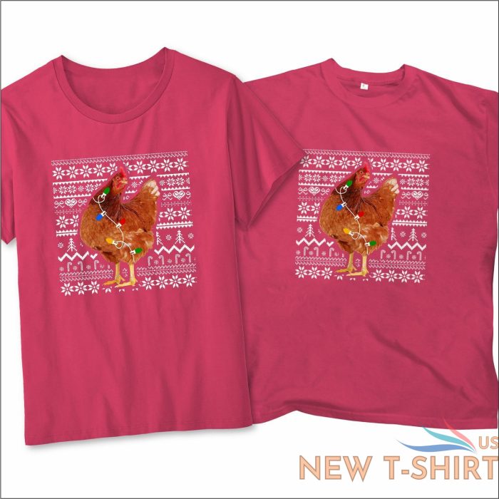 christmas chicken unisex funny t shirt poultry decorations xmas gift 2021 tees 5.jpg