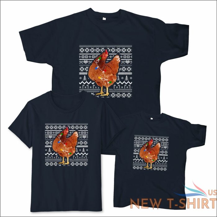 christmas chicken unisex funny t shirt poultry decorations xmas gift 2021 tees 6.jpg