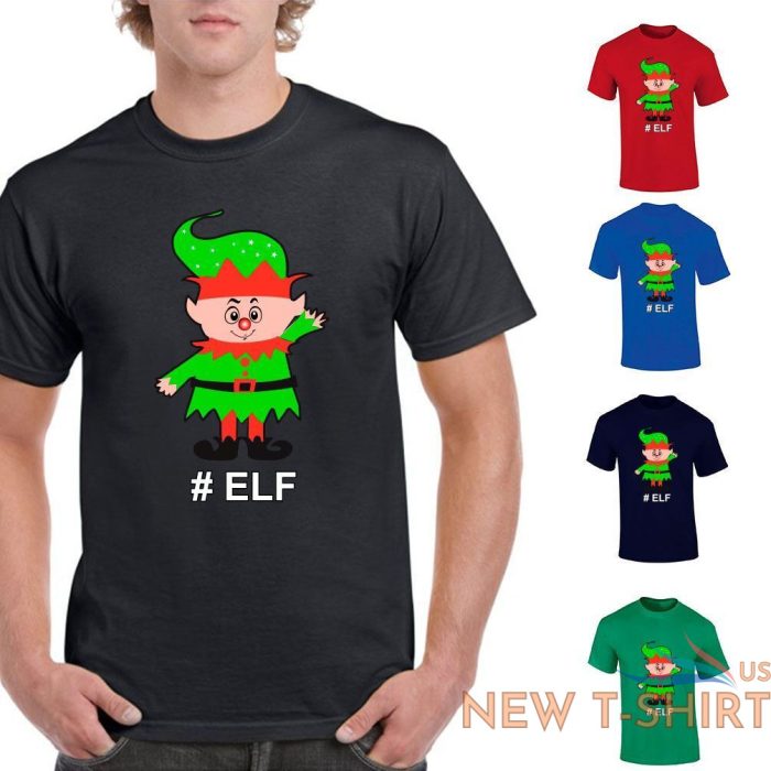 christmas happy elf print t shirt mens boys short sleeve gym wear cotton tee lot 0.jpg