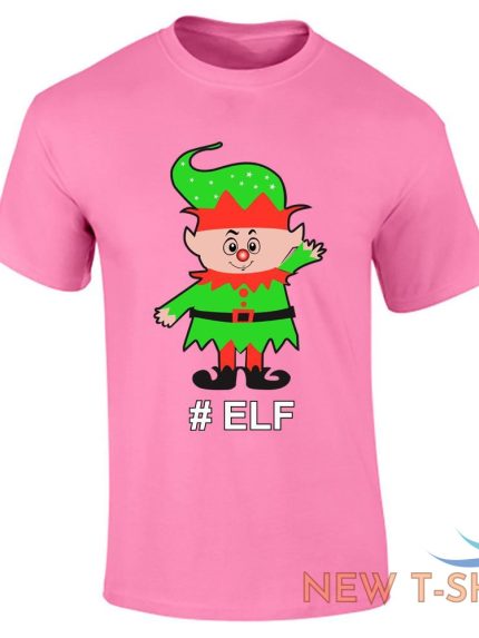 christmas happy elf print t shirt mens boys short sleeve gym wear cotton tee lot 1.jpg