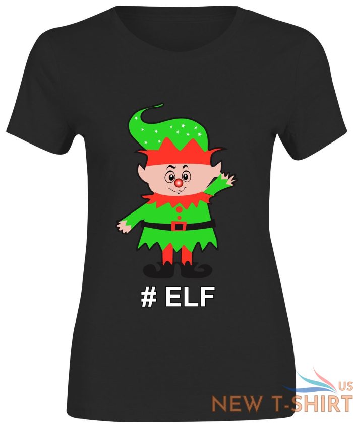 christmas happy elf print tshirt womens short sleeve girls cotton tee lot 2.jpg