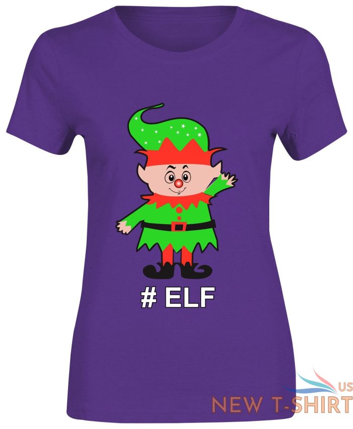 christmas happy elf print tshirt womens short sleeve girls cotton tee lot 8.jpg