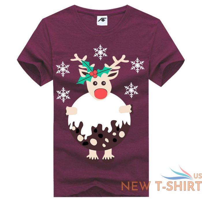 christmas reindeer funny womens top tees girls cotton xmas party wear t shirt 1.jpg