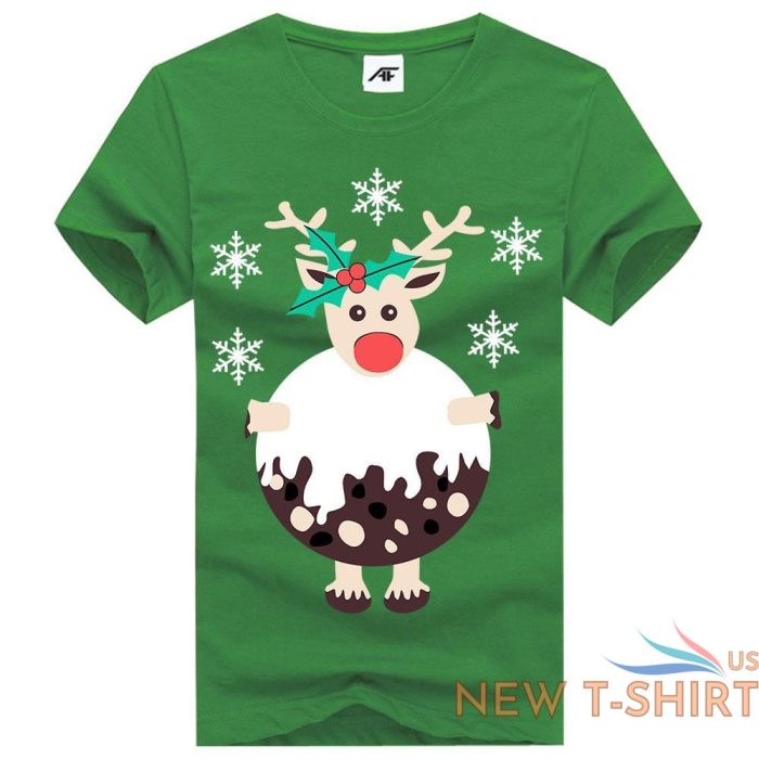 christmas reindeer funny womens top tees girls cotton xmas party wear t shirt 3.jpg