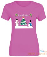 christmas snowman tree print tshirt womens short sleeve girls cotton tee lot 1.jpg