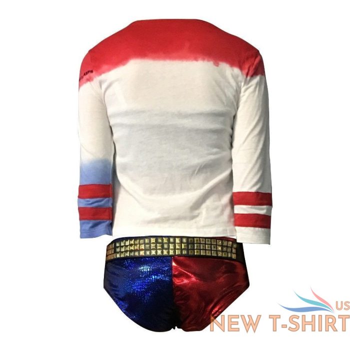 cosplay suicide squad costume harley quinn t shirt pants belt full set halloween 3 1.jpg