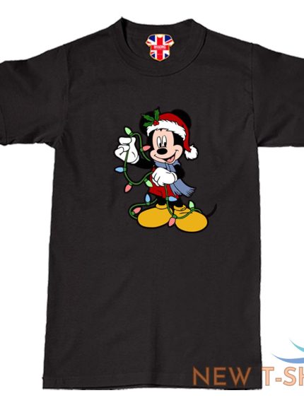 disney mickey mouse christmas lights holiday t shirt santa gift t shirt top 1.jpg