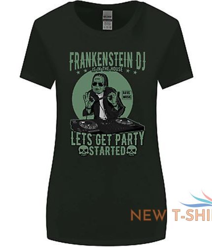 dj frankenstein funny music vinyl halloween womens wider cut t shirt 0.jpg