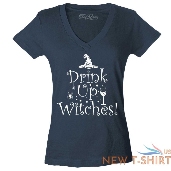 drink up witches women s v neck t shirt funny halloween witch costume boos tee 3.jpg