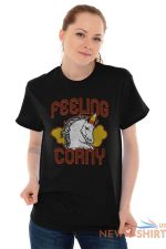 feeling corny funny unicorn halloween gift womens short sleeve crewneck tee 3.jpg