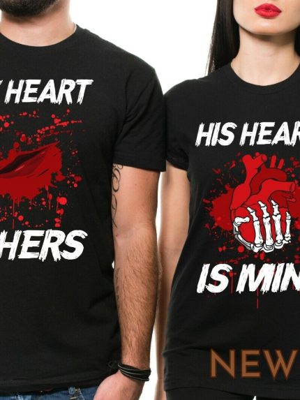 funny couple halloween costumes funny blood skeleton hands holding hearts shirts 0.jpg