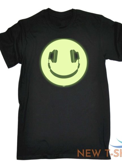 funny kids childrens t shirt tee tshirt headphone dj smile glow in the dark 0.jpg