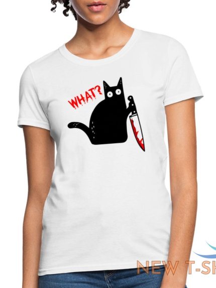 funny murderous cat what holding knife halloween women s t shirt 0.jpg