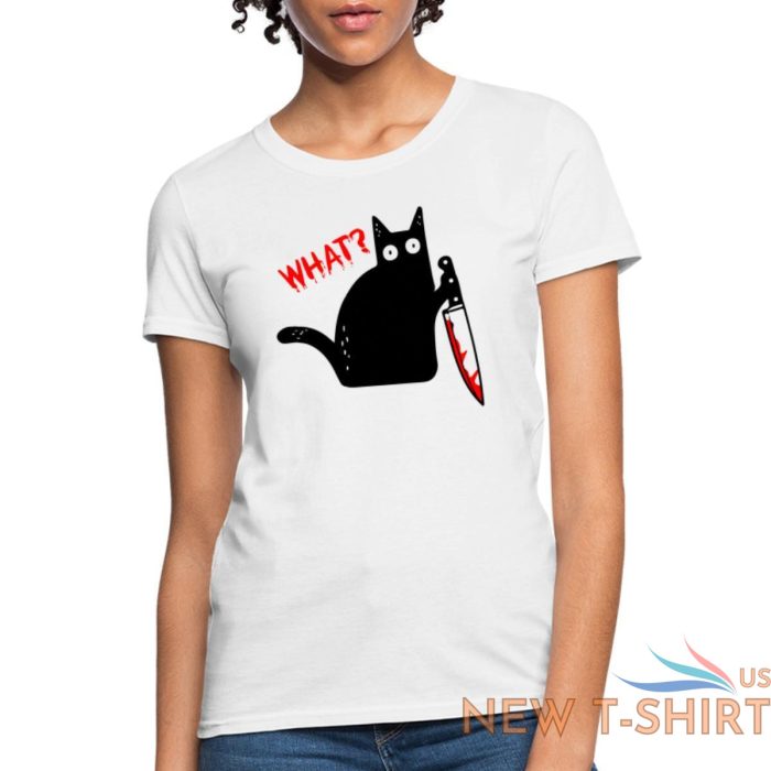 funny murderous cat what holding knife halloween women s t shirt 0.jpg