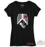 funny pregnant halloween cute skeleton baby womens juniors petite v neck tee 0.jpg