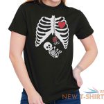 funny pregnant halloween cute skeleton baby womens short sleeve crewneck tee 0.jpg