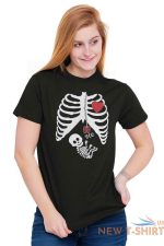 funny pregnant halloween cute skeleton baby womens short sleeve crewneck tee 2.jpg