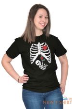 funny pregnant halloween cute skeleton baby womens short sleeve crewneck tee 3.jpg