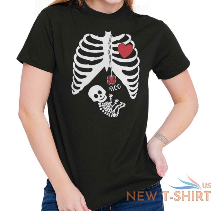 funny pregnant halloween cute skeleton baby womens short sleeve crewneck tee 7.jpg