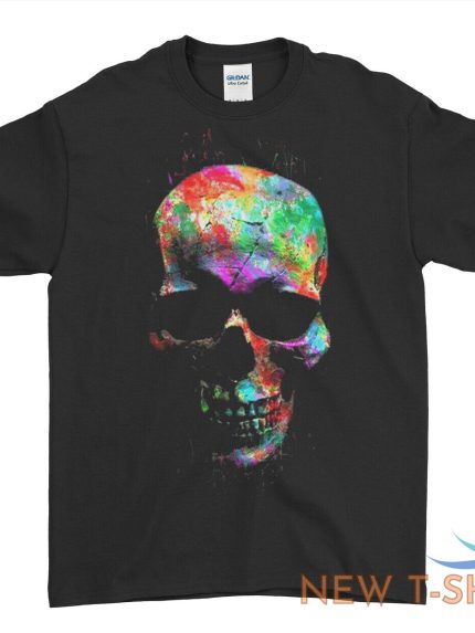 geek colour skull t shirt black halloween gothic skull t shirt for men women kid 0.jpg