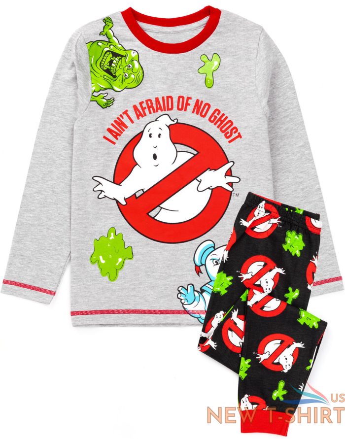 ghostbusters pyjamas boys kids monsters grey long length t shirt pjs 0.jpg