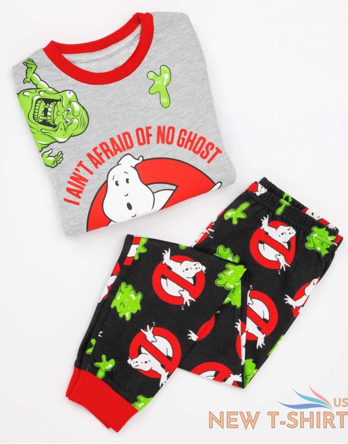 ghostbusters pyjamas boys kids monsters grey long length t shirt pjs 6.jpg