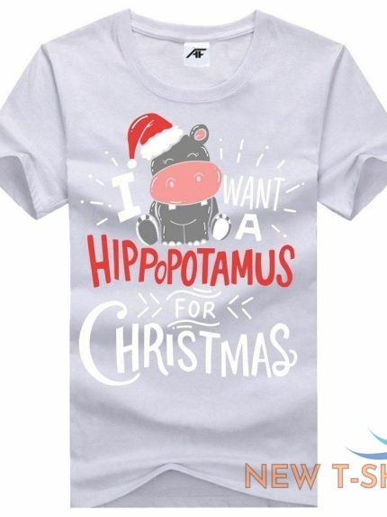 girls i want hippopotamus for christmas print t shirt womens xmas party top 0.jpg