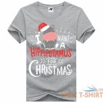 girls i want hippopotamus for christmas print t shirt womens xmas party top 4.jpg