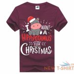 girls i want hippopotamus for christmas print t shirt womens xmas party top 5.jpg