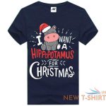 girls i want hippopotamus for christmas print t shirt womens xmas party top 6.jpg