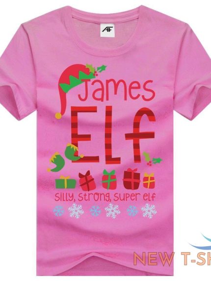 girls james elf print christmas t shirt womens xmas short sleeve party top tees 0.jpg