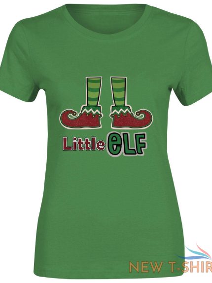 girls little elf christmas print t shirt ladies xmas short sleeve top cotton tee 0.jpg
