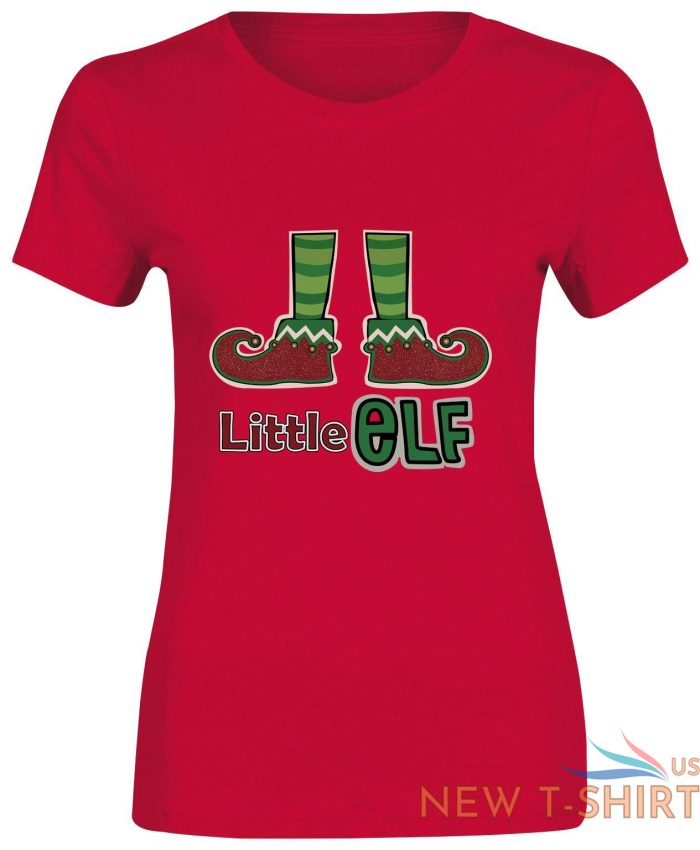 girls little elf christmas print t shirt ladies xmas short sleeve top cotton tee 3.jpg