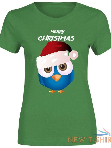 girls merry christmas bird print t shirt cotton tee ladies xmas short sleeve top 0.jpg