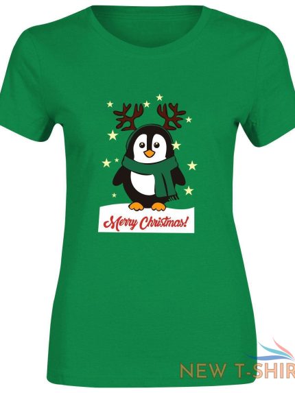 girls merry christmas print penguin t shirt cotton tee women short sleeve top 0.jpg
