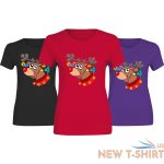 girls rudolph with xmas printed t shirt ladies crew neck 100 cotton top tee 0.jpg