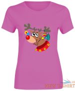 girls rudolph with xmas printed t shirt ladies crew neck 100 cotton top tee 1.jpg