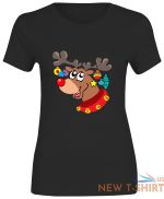 girls rudolph with xmas printed t shirt ladies crew neck 100 cotton top tee 2.jpg