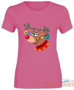 girls rudolph with xmas printed t shirt ladies crew neck 100 cotton top tee 4.jpg