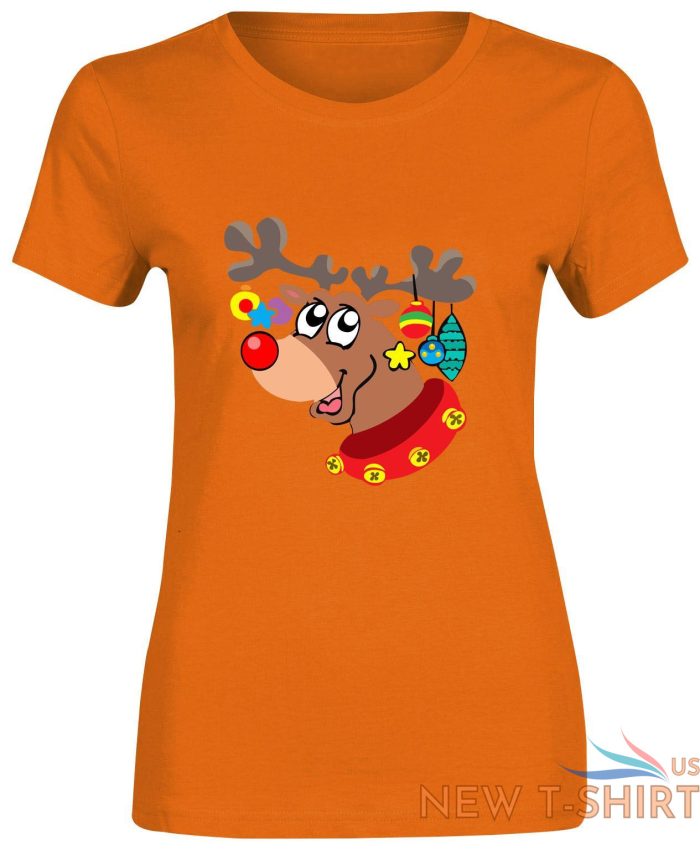 girls rudolph with xmas printed t shirt ladies crew neck 100 cotton top tee 8.jpg