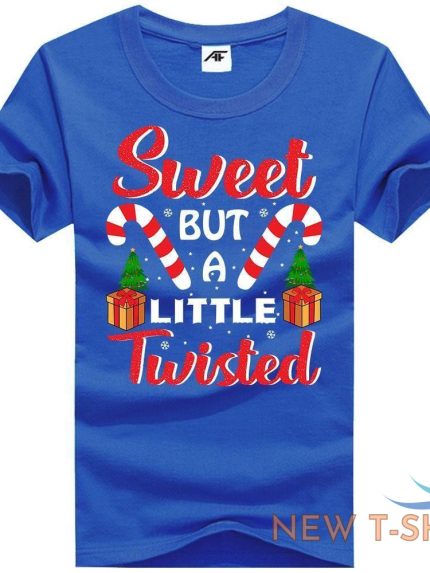 girls sweet but a little twisted print christmas t shirt womens xmas party top 0 1.jpg