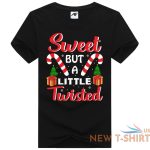 girls sweet but a little twisted print christmas t shirt womens xmas party top 1 1.jpg