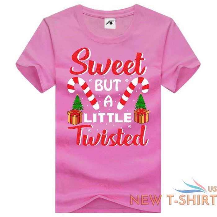 girls sweet but a little twisted print christmas t shirt womens xmas party top 7 1.jpg